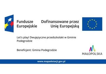 Rekrutacja do projektu „Let’s play! Dwujęzyczne przedszkolaki w Gminie Podegrodzie”